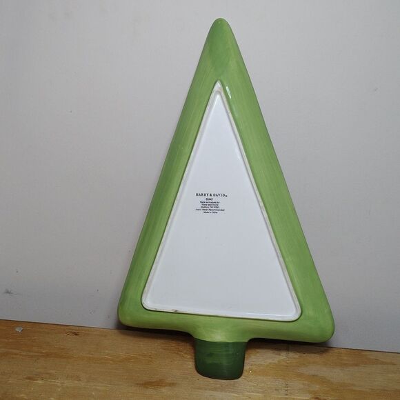👍 Harry & David Christmas Tree Plate Serving Dish 14 x 10". Ch2 - Picture 2 of 3